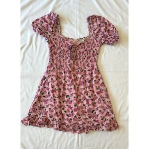 Sweet Pot Women’s Pink Floral Mini Sun Dress Size 8